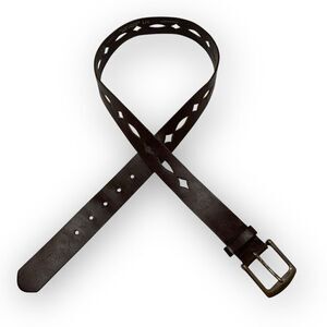 Hipwear Belt Laser Cut Brown Leather Women's Size Large Vintage